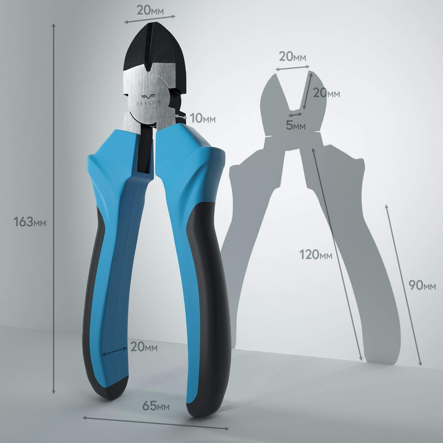 Pinza tagliafili grande per cavi elettrici filo pinza 163 mm, pinza per fili in acciaio temprato 60# CR-V, pinza da taglio robusta impugnatura TPG, tagliafili professionali tagliafili