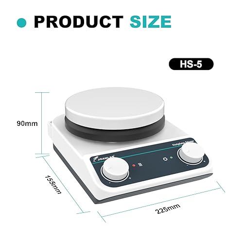 Miniatura 7 de Agitador magnético de placa caliente de laboratorio con agitador magnético de calefacción mezclador de placa caliente 200-1500rpm, 3L