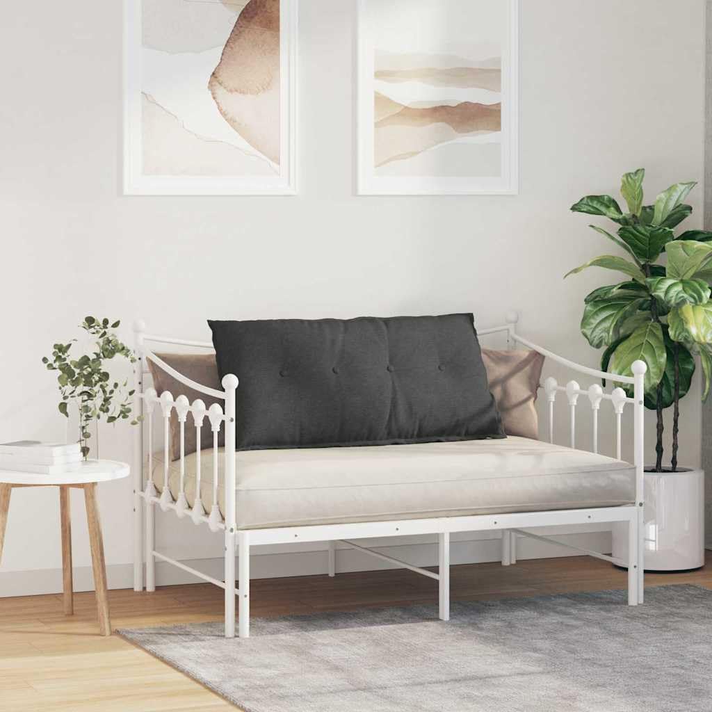 Cuscino per la schiena, 100 x 50 cm, cuscino da lettura in morbido tessuto a coste, cuscino da divano per divano e letto, comodo supporto per la schiena, sfoderabile, grigio scuro