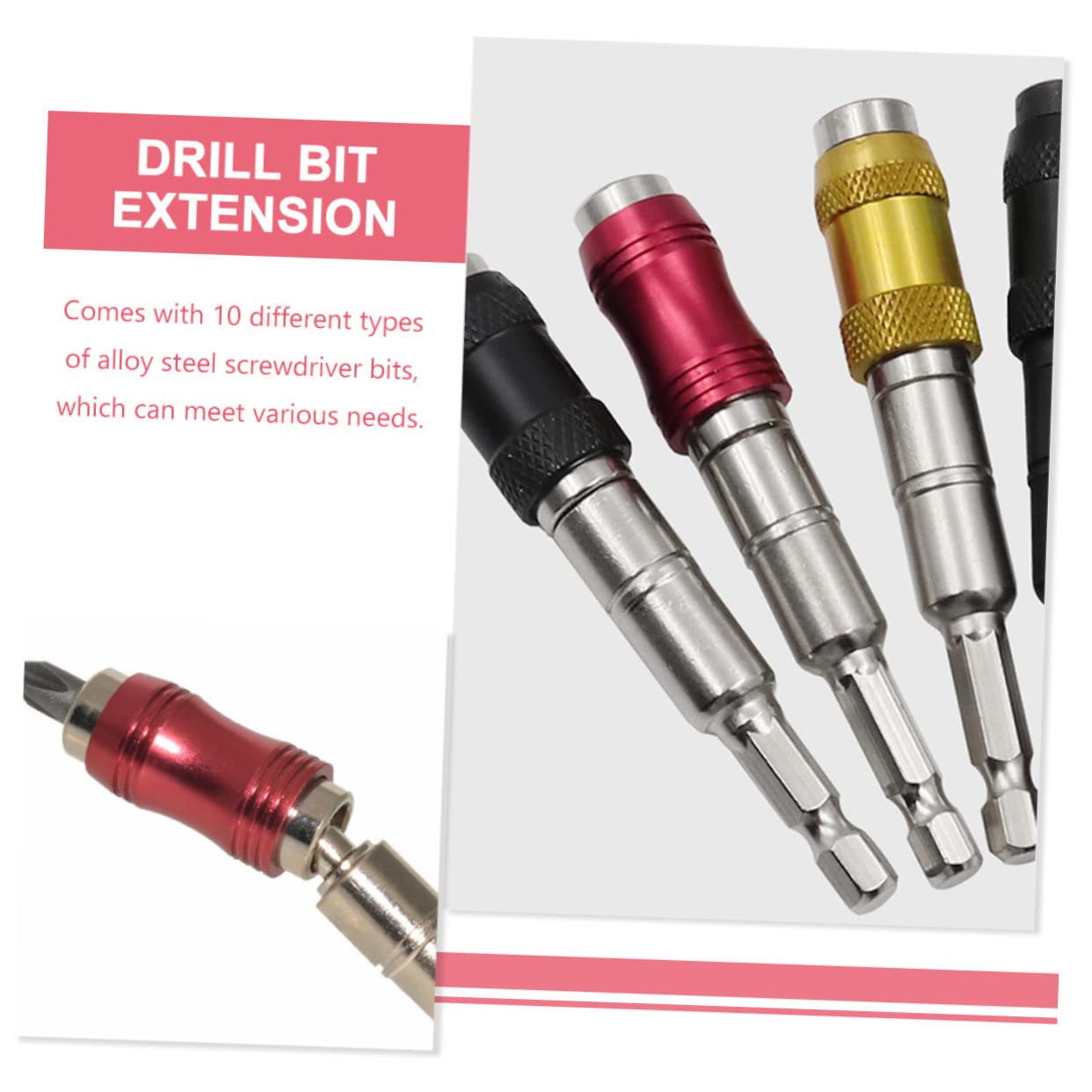 Uonlytech 3 Set Di Prolunga Per Punte Da Trapano Per Punte Con Perno Magnetico Impugnatura Da 1/4 Di Per Un Uso Versatile Con Cacciavite 2 Pezzi*3