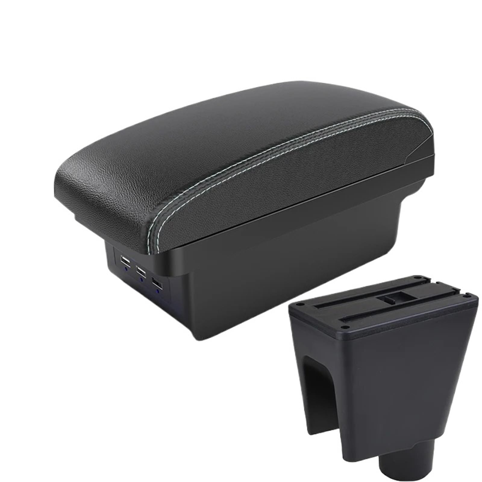 NOKRGQW Car Armrest Box For Chevrolet For Spark 3 III Aveo T200 Car Armrest Storage Box Accessories(B3 Black white 3 USB)