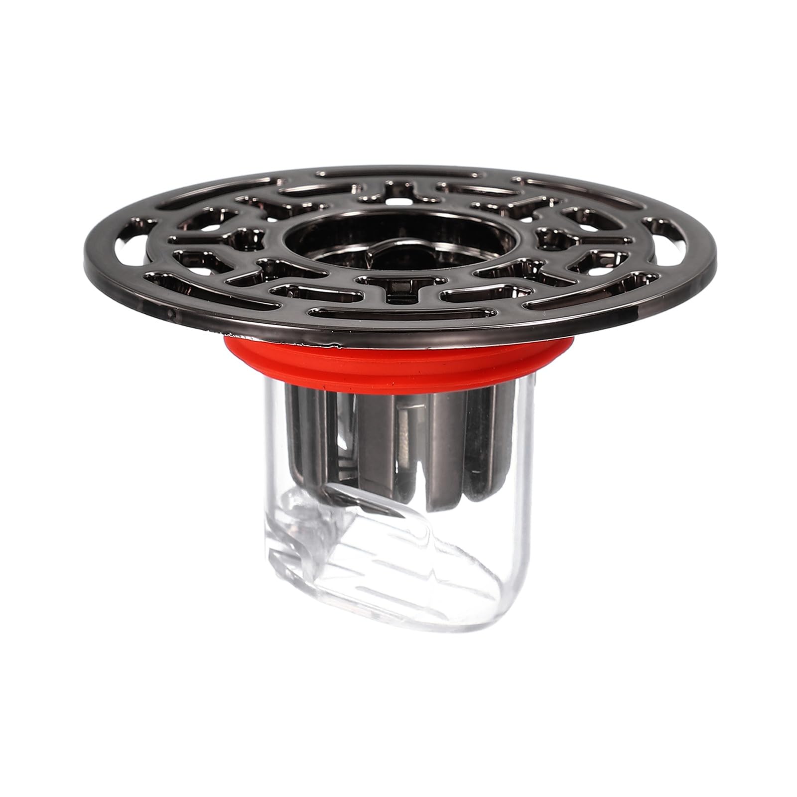 uxcell Odor Proof Floor Drain, ABS Floor Drain Cover Shower Plug Drain Backflow Preventer Suitable for 1.3-1.7" Caliber Pipes Tubes Bathroom Kitchen, Gray/Transparent
