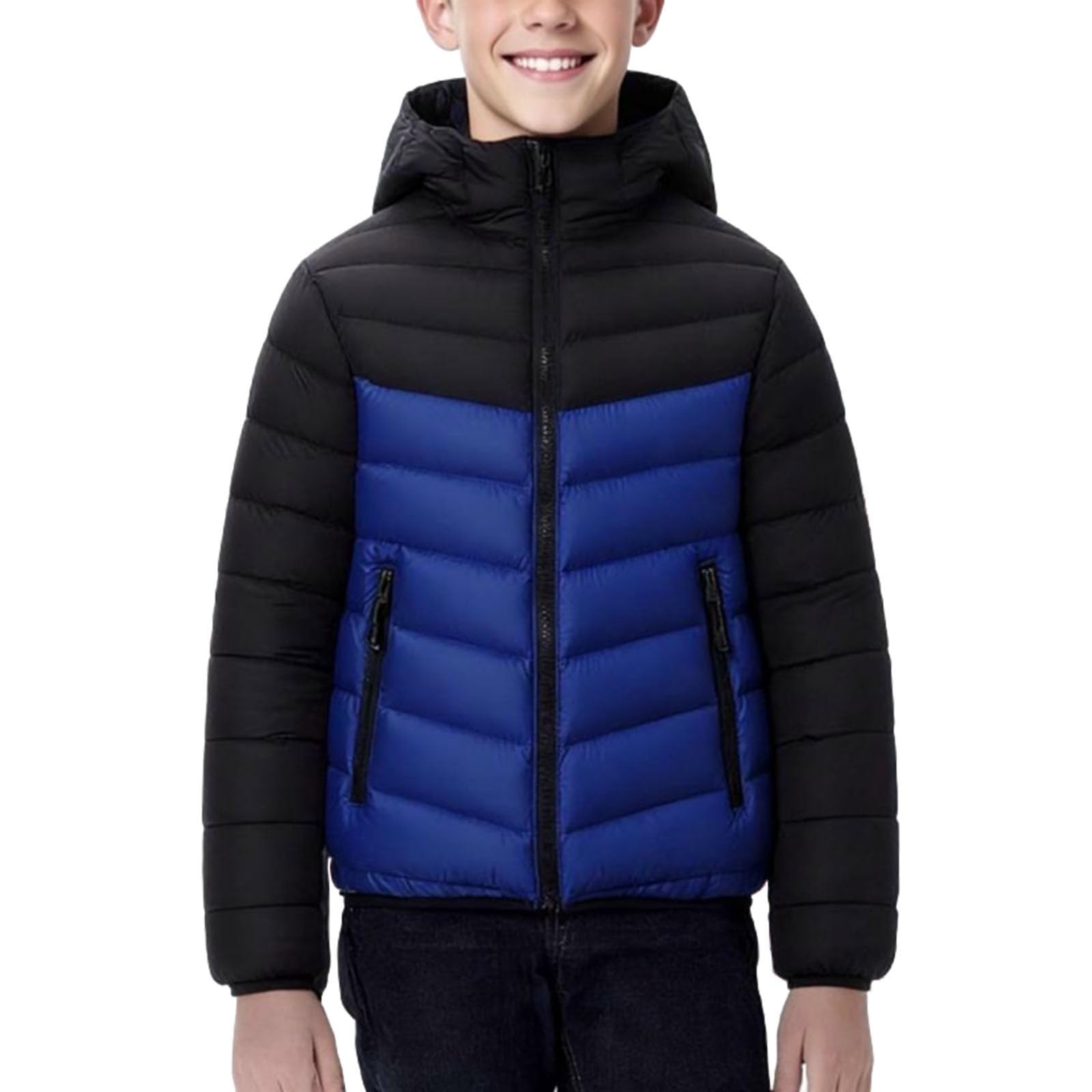 Niños Chaqueta de Pluma con Capucha,Abrigo de Invierno Ligeras Chaqueta Abrigo Acolchado de Plumón Abrigos de Invierno Gruesos para Niños Grandes Abrigo Pesado con Capucha 8-17 Años Plumiferos