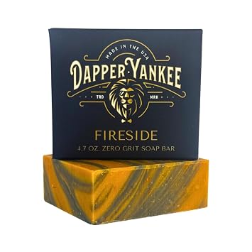 Dapper Yankee Fireside Natural Soap Bar for Men - Zero Grit, Smells Like Campfire, Moisturizing