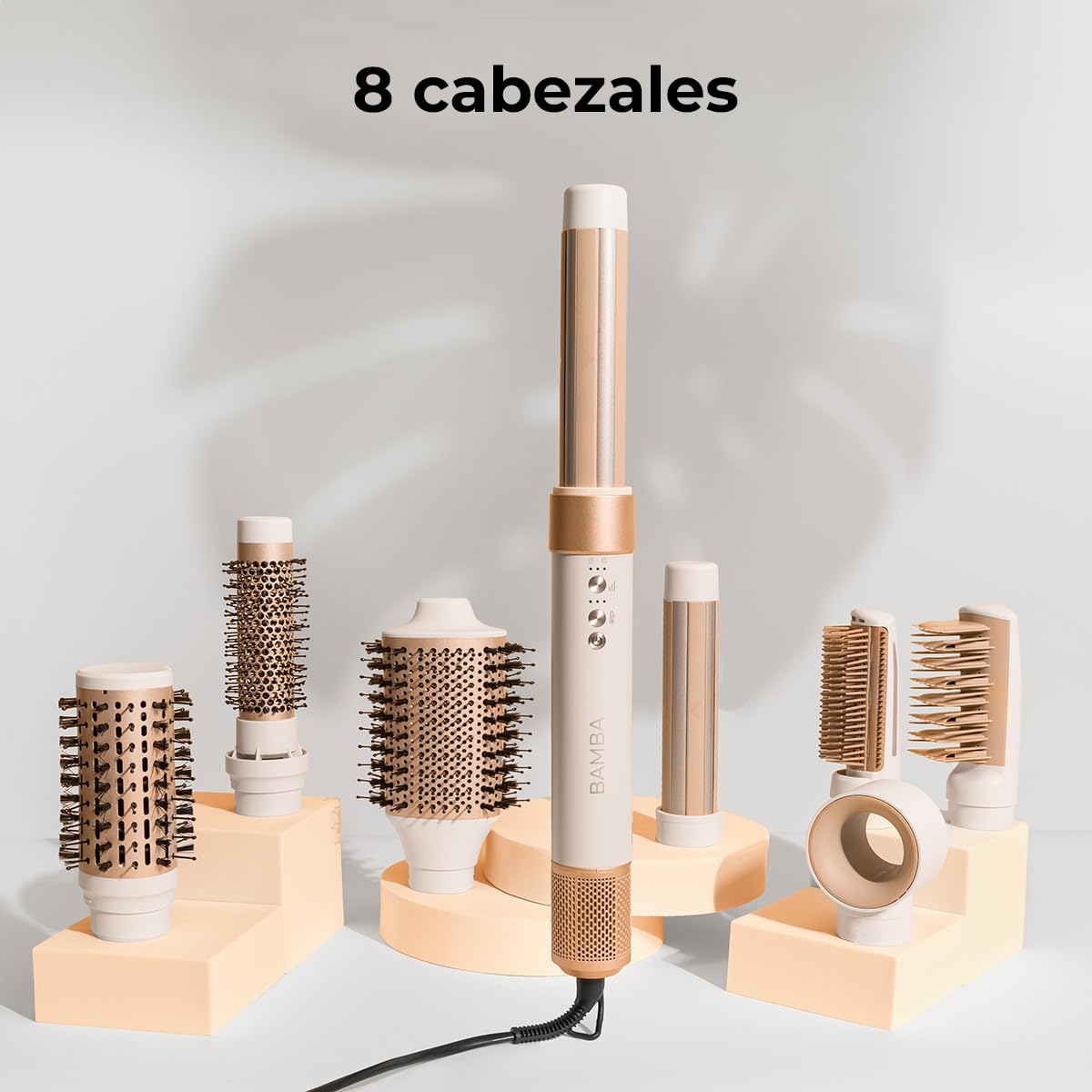 Cecotec Cepillo de Aire Secador Moldeador Alisador Multifunción 8 Cabezales CeramicCare AirGlam Champagne. 1400W, Tecnología Coanda, 3 Velocidades, 3 Temperaturas, Control Inteligente Calor, 110000rpm — view 2