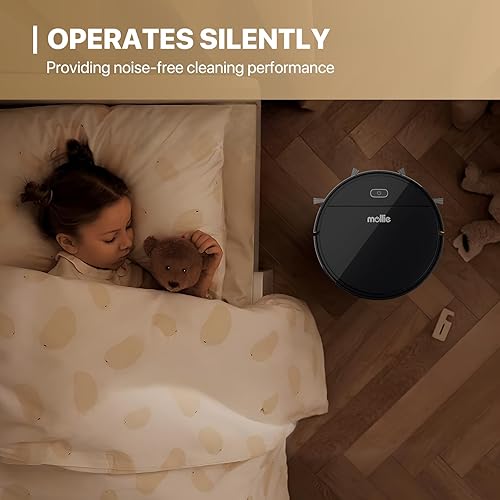 Miniatura 9 de mollie Aspirador robot, succión sin enredos, aspiradora robótica de carga automática, ideal para suelos duros de pelo de mascotas de alfombras
