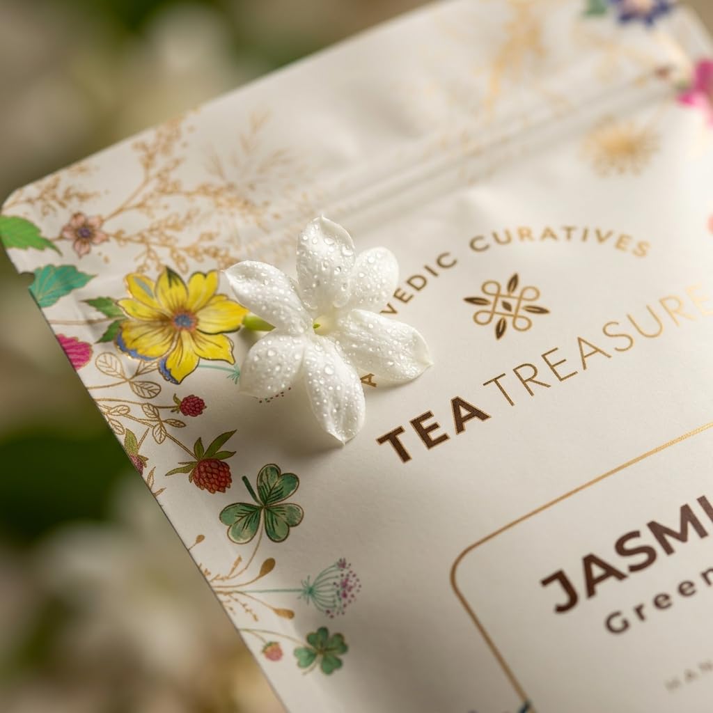 Tea Treasure Peace-Jasmine Green Tea for Weight Management, Antioxidants Rich Calming and Soothing Tea, 100 g 2