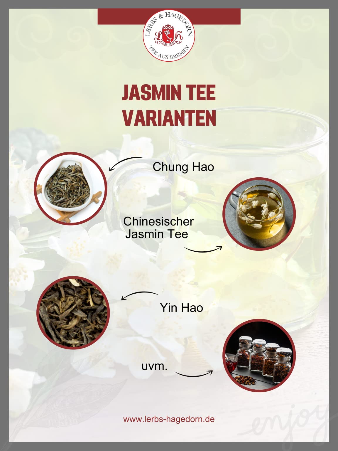 Lerbs & Hagedorn, China Tee Jasmin Chung Hao | Exquisites Jasmin Aroma 1kg (ca. 81 Liter)