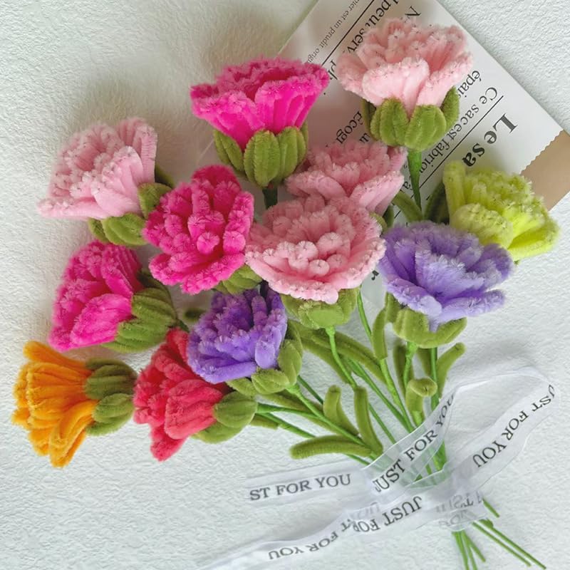 Image of Just Flowers Pipe Cleaner for Craft Flower, 5 Shades of Pipe Cleaners Stem 12 Inch Long Fuzzy Sticks, Chenille Stem for Flower Making Craft (Brown Shades, 100 Pc)