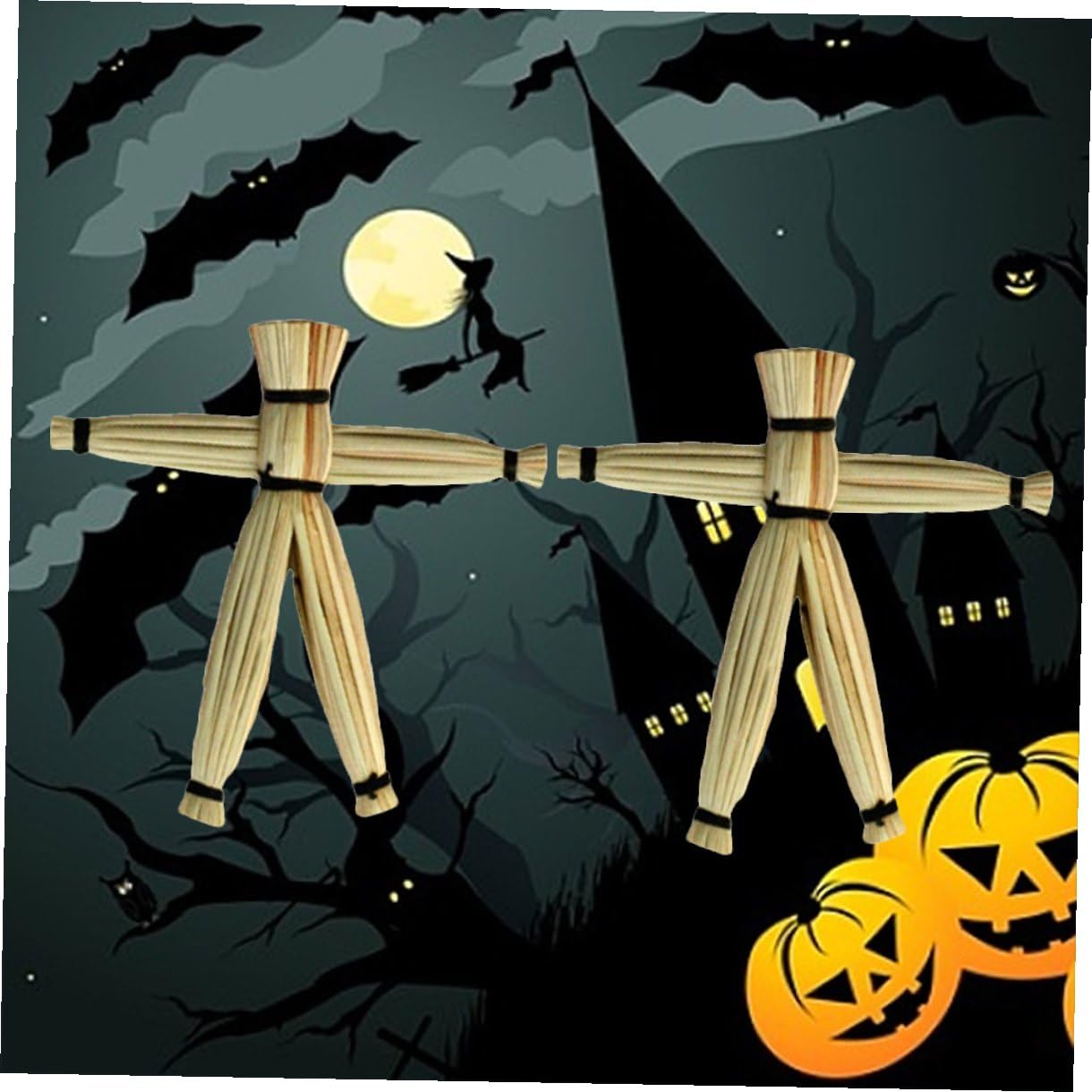 ORFOFE 2 Pezzi Bambola Magica Spaventapasseri Giocattolo Trucco Spaventoso per Halloween Facile da Usare Prop Decorativo per Scherzi e Feste