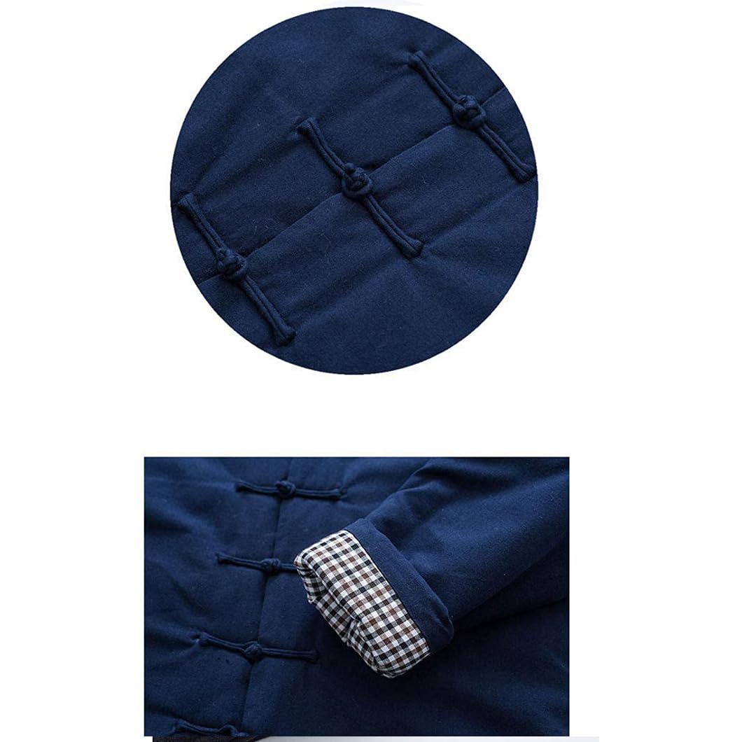 GVILTY Abito Inverno Inverno In Cotone Con Filo Cotone Cinese Abbigliamento Tradizionale Pantaloni a Maniche Lunghe, Uomini Kung Fu Abbigliamento Tops Marziale Arte Ala grey-XL