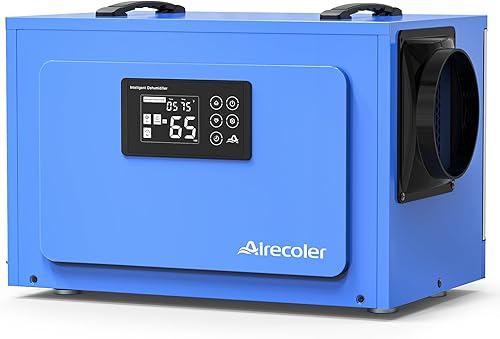 Deshumidificador comercial de 125 pintas para espacios de rastreo y sótanos con manguera de drenaje, restauración de daños por agua de grado