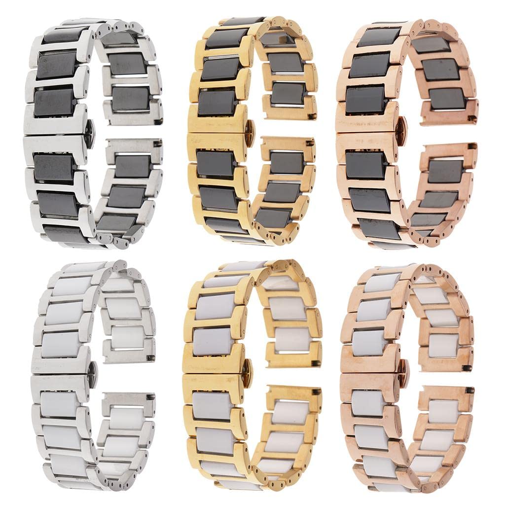 CALANDIS® Stainless Steel Ceramic Links Watch Band Strap with Butterfly Buckle Clasp 1 (B09ZTYJNQF) Amazon Price History, Amazon Price Tracker