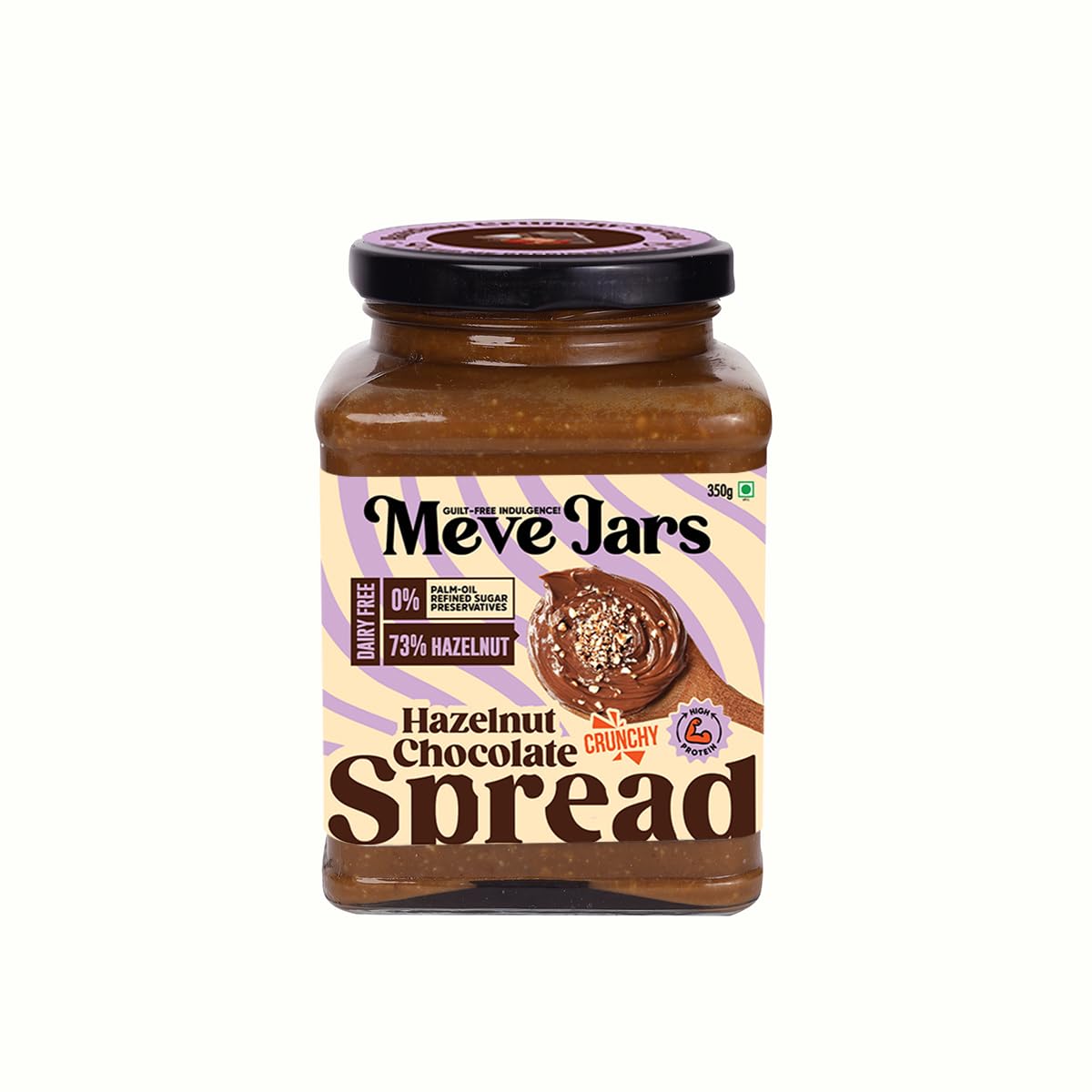 Hazelnut Chocolate Spread | 350g | Vegan | No Preservatives | Gluten Free | High in Protein (Crunchy)