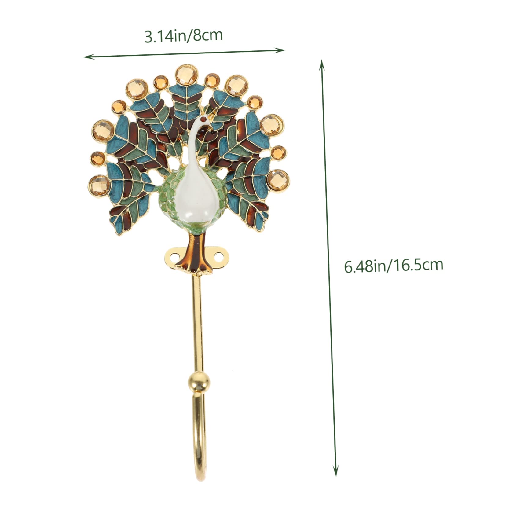 SHINEOFI 2 Ganchos De Pavo Real Para Chaquetas Delicadas Ganchos Para Baño Decoración Retro Perchero De Pared Gancho Para Ropa Gancho Para Sombreros Gancho Para Colgar Ropa Aleación