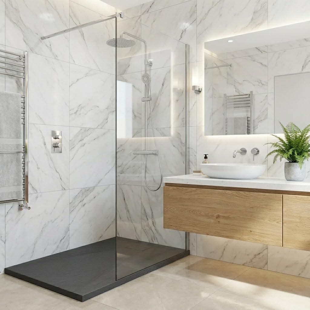 Essential 140x80 cm receveur de douche rectangulaire à poser SMC avec surface effet pierre. gris (CERAES14080DG)