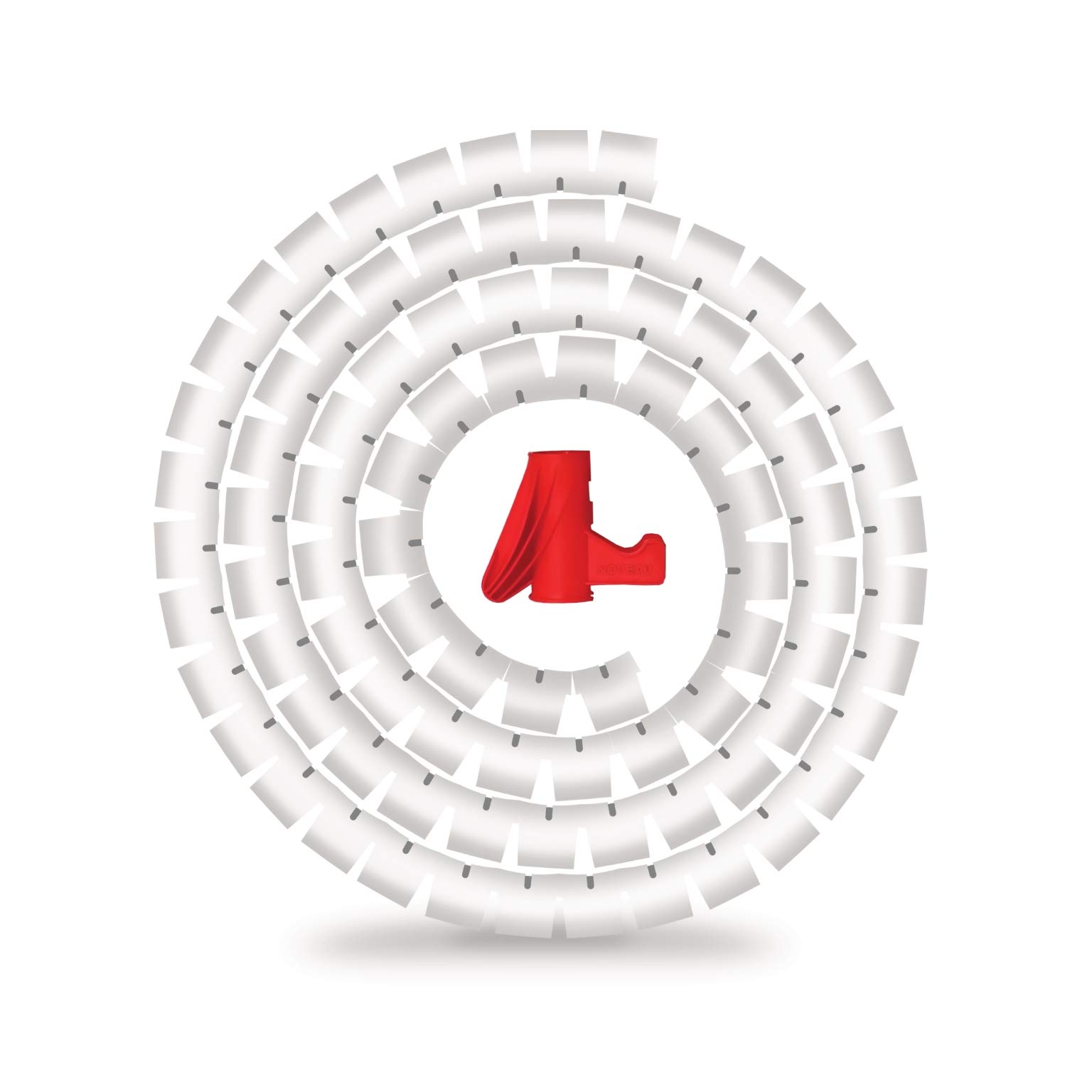 NOVEAU Safe-T 1st Diameter-20mm Length-1.5 Meter,White | Flexible Cable Organiser with Slider Tool | ﻿Cable Hider | Concealer, Cable Cover for Wire Management | Wire Organizer for PC/Home/Office Desk