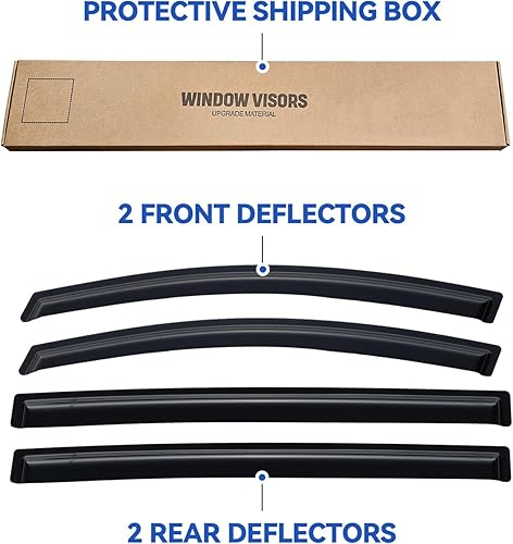 Miniatura 947 de Visores protectores de lluvia para ventana, deflectores de viento de canal exterior