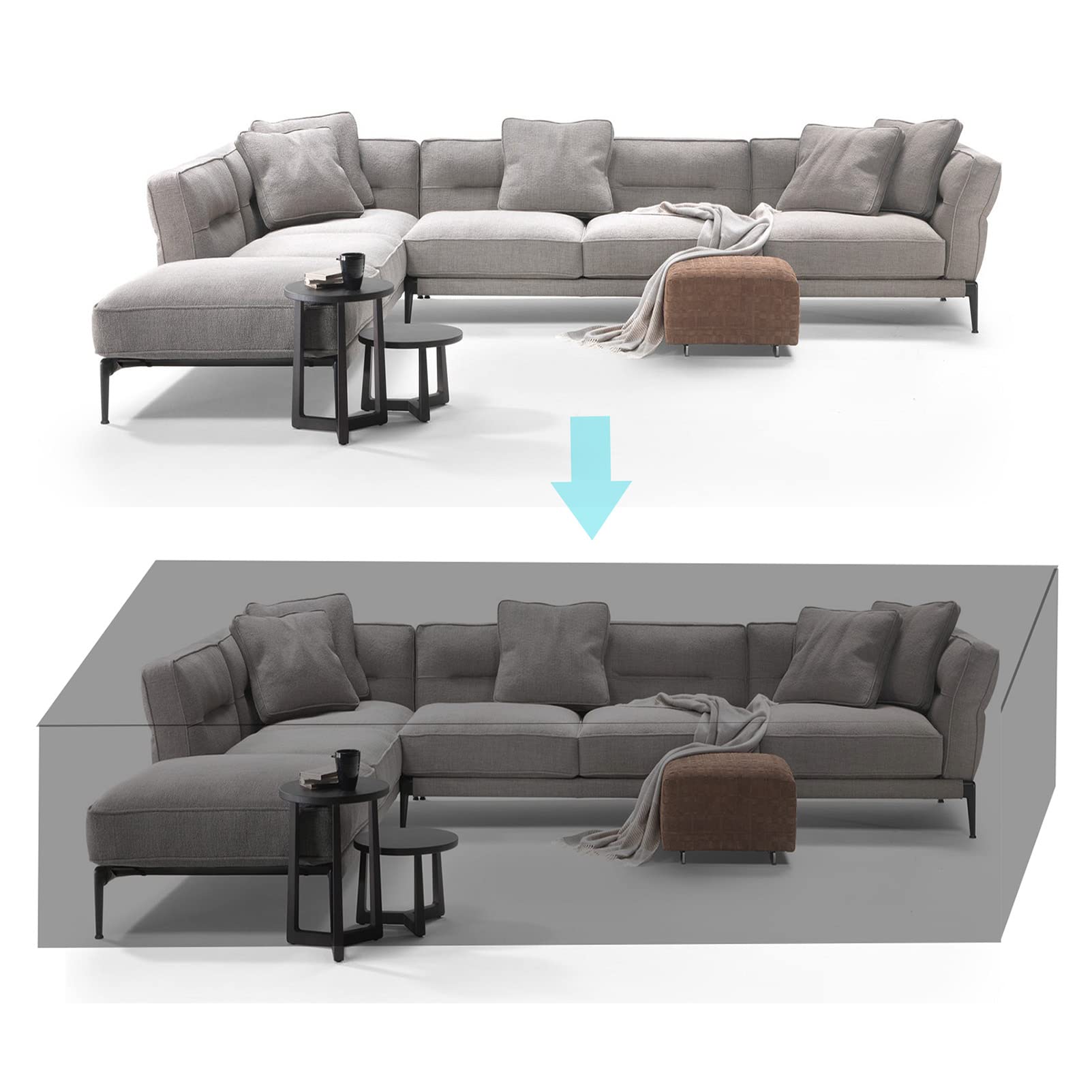 Copertura per Mobili da Giardino 250x200x90cm, Copertura Tavolo Esterno Rettangolare, Copertura Mobili Giardino, Protezione per Esterni da Esterni Resistente Ai Lavori Pesanti