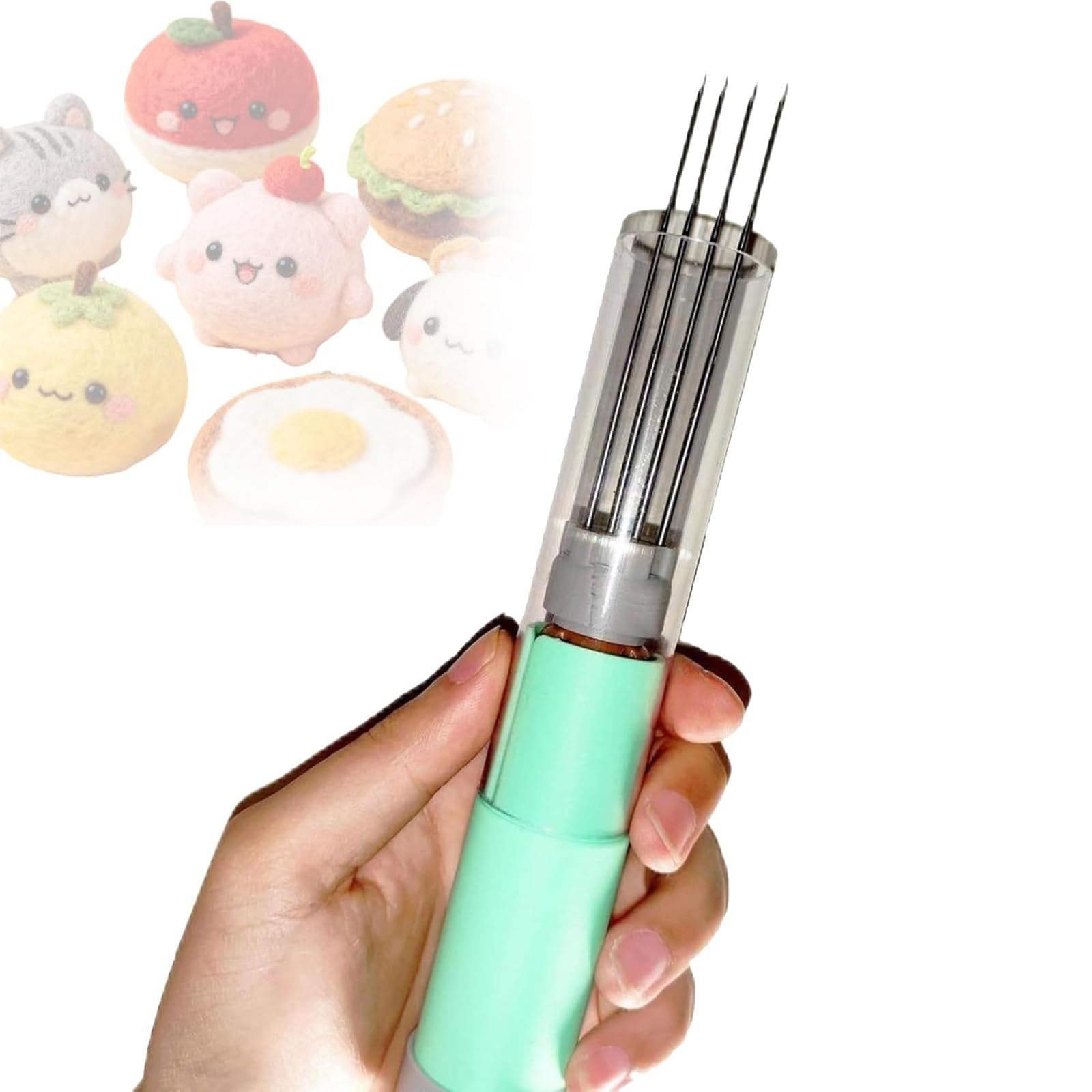 Adtzpc Handheld Wool Felt Poking Tool, Electric Felting Needle Machine, Motor Stroke 2cm, 1-7 Needles and Speed Adjustable, Easy To Change Needle for DIY Wool Painting and Felted Craft
