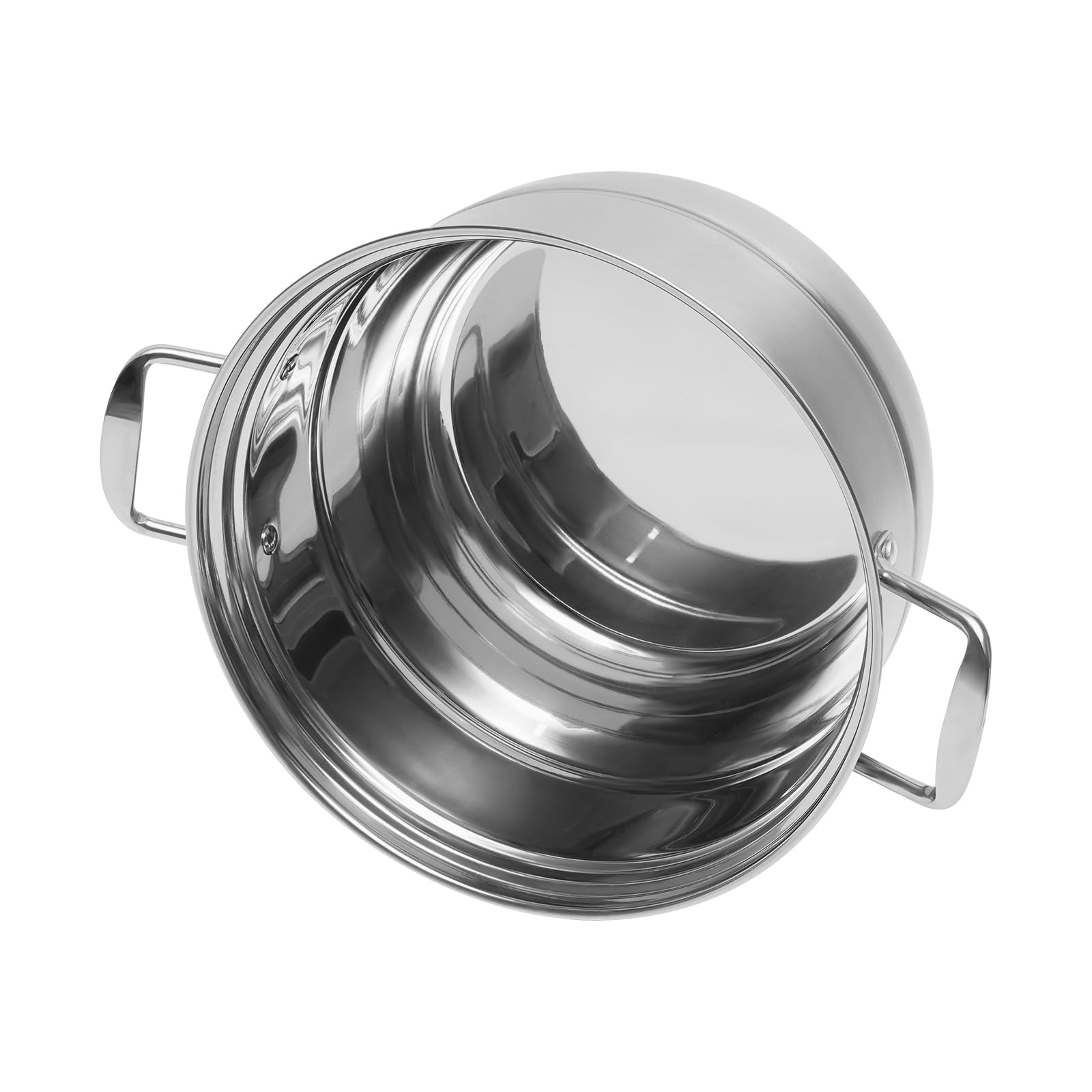 Dampfgarer Kochtopf Dampfkocher Mit Glasdeckel 304Edelstahl Steamer Edelstahl 5Etagen Mantowarka Gardampftopf Induktion Schongarer FüR Gaskochfelder Induktionskochfelder 32CM Silber