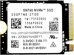 SN740 M.2 2230 SSD 2TB NVMe PCIe for Steam Deck,ASUS ROG Ally,Surface Pro 9, ROG Flow 5150MB/S