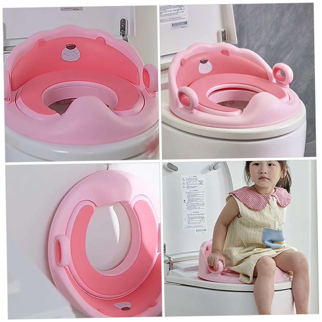 Asiento de Entrenamiento para Baño Infantil con Forma de León Rosa
