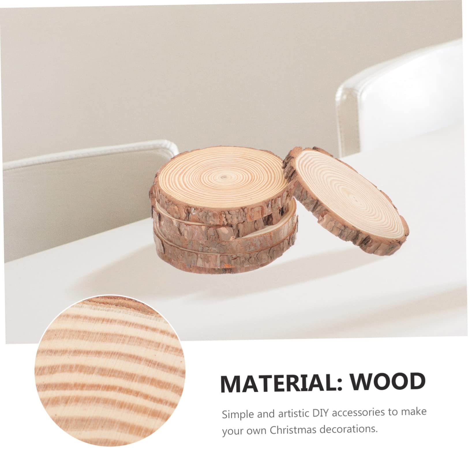 EXCEART 6 Pezzi Fette di Legno Tondo Naturale Rotonde per Fai da Te Facile da Colorare Adatte per Pittura e Progetti Creativi di Artigianato
