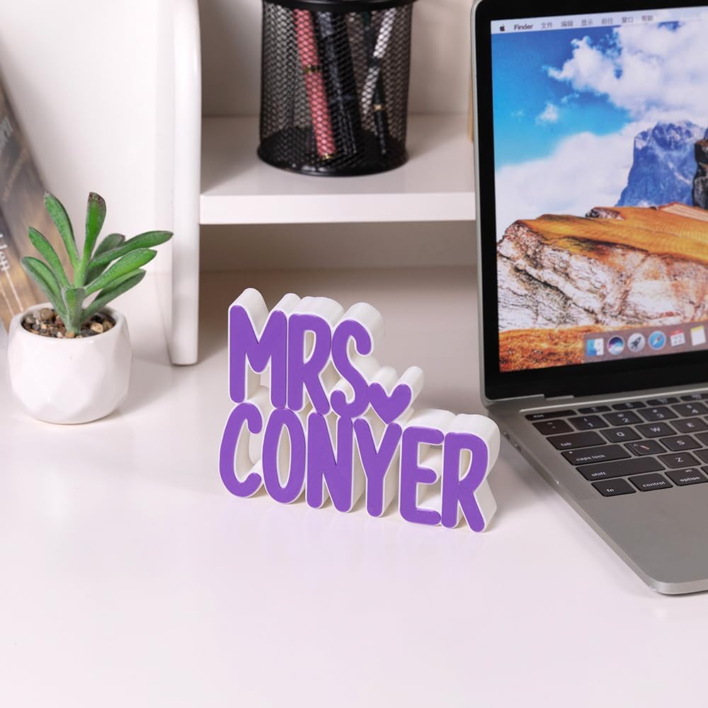 Personalized Desk Name Plate Multicolor by 3D Printed – Custom Office Decor Gifts for Teacher, Employee