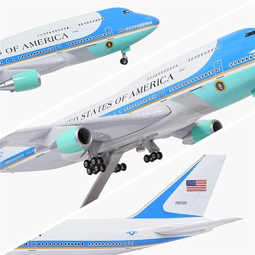 Miniatura 5 de 24-Hours 18 pulgadas escala 1130 modelo Jet United States Air Force One Plane B747 modelo aviones pantalla de avión fundido a presión para adultos
