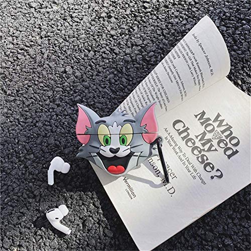Image of Cartoon Silicone Case Compatible with Apple AirPods Pro 2 Case Cover - Cute 3D Shockproof 360 Protective Skin Cover with Keychain | AirPods Pro 2nd Gen Case (Cat)