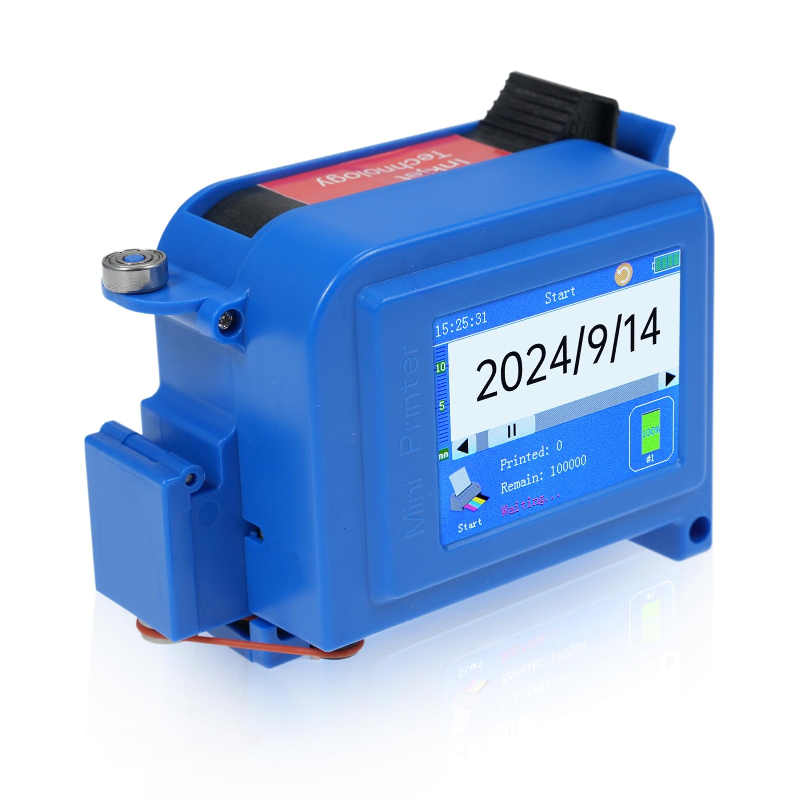 HUIOP Stampante a getto d'inchiostro portatile,Mini stampante a getto d'inchiostro portatile con touchscreen da 2,4 pollici, stampante intelligente per codici a barre, supporto per logo, data,
