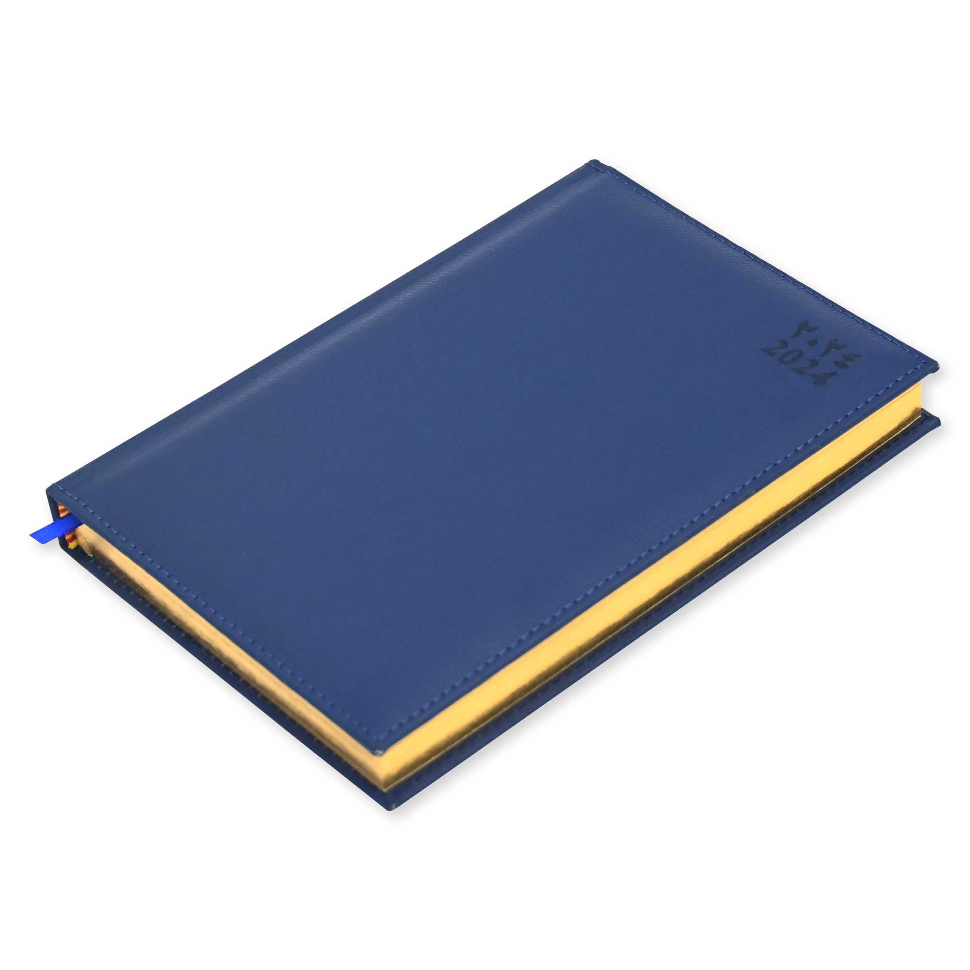 FIS Golden A5 Diary 2024 (Arabic/English) Blue - FSDI26AEG24BL