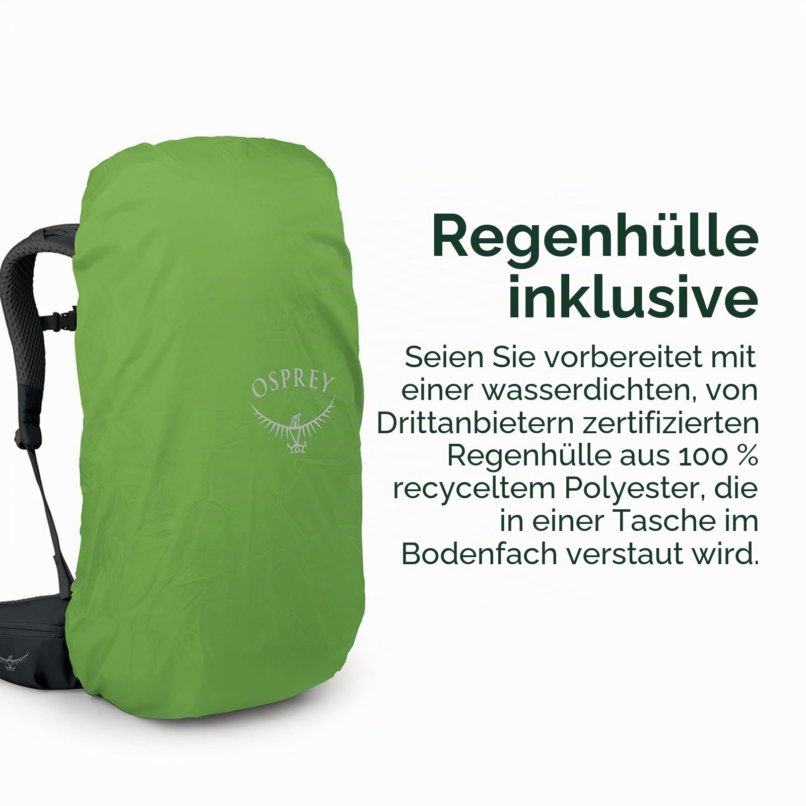 Osprey Rucksack Wanderrucksack Kestrel LT 45 Backpacking Pack Moss Green olivgrün