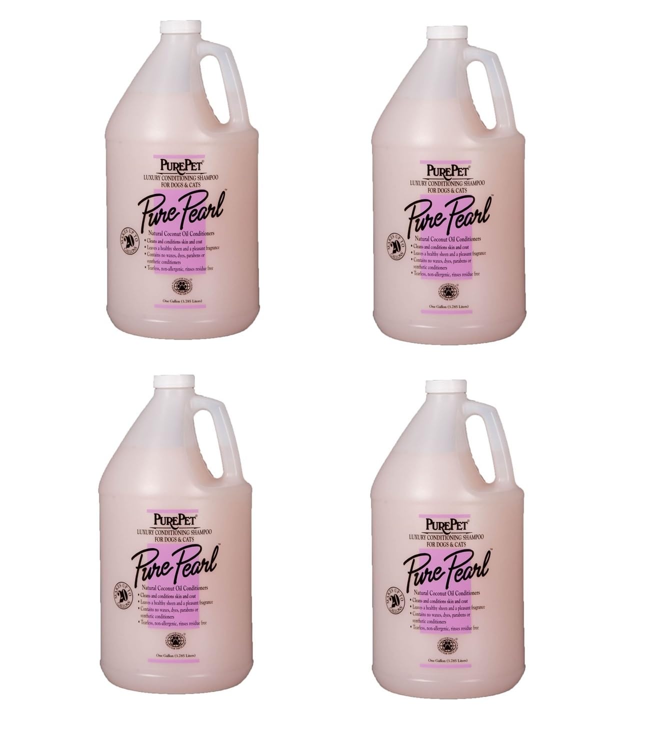 Case Prices Pure Pearl Luxury Conditioning Dog Cat Shampoo Concentrate by PurePet (Gallon Case - 4 Jugs)