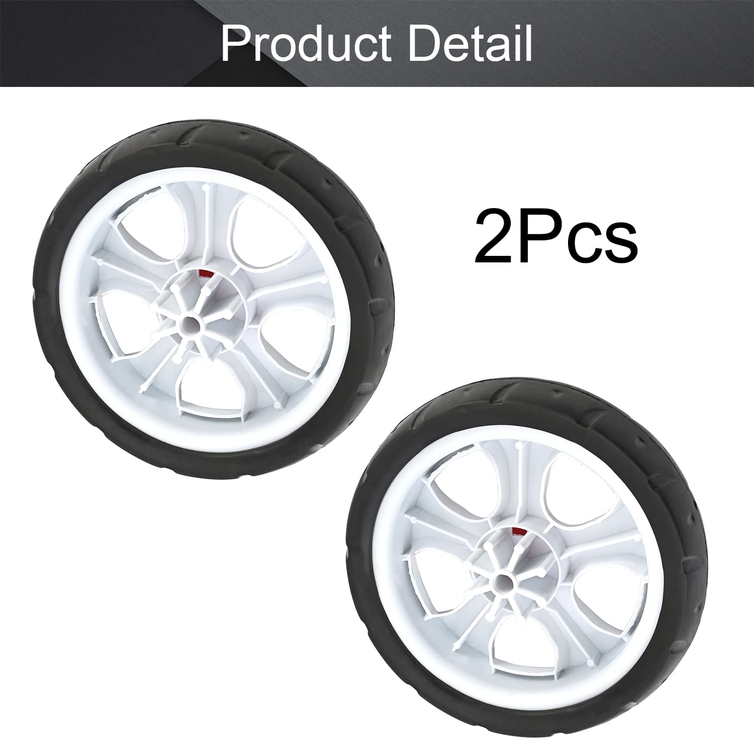 thumbnail: MroMax 4 Stuks Plastic Enkelvoudige Wielen - Diameter 185 Mm, Voor Wandelwagens, Karren En Meer - Wit