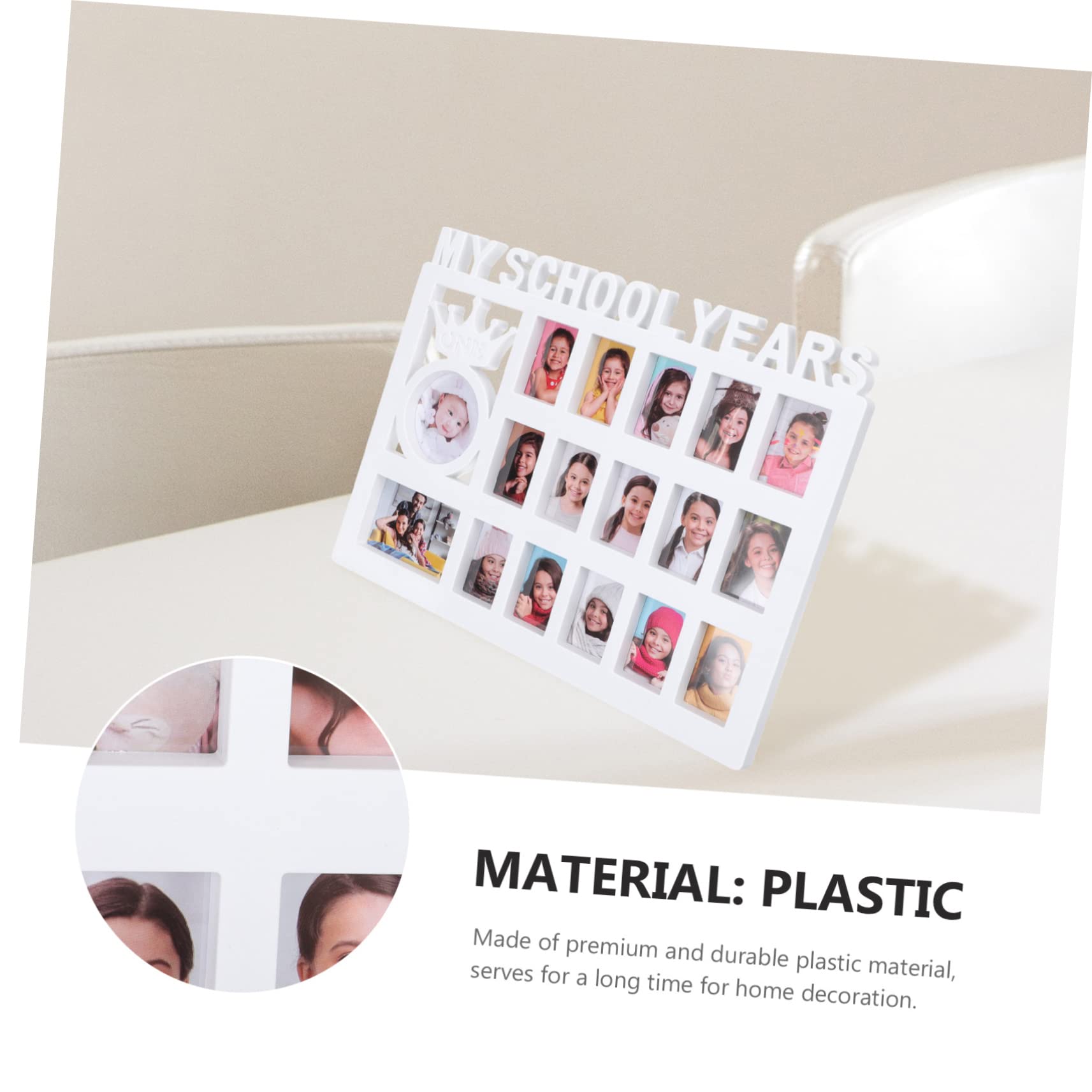 ABOOFAN Grandma Picture Frame Baby Identification Photo Holder Kids Growth Record Picture Displaying Holder Kids Tabletop Picture Holder School Picture Collage Frame Book