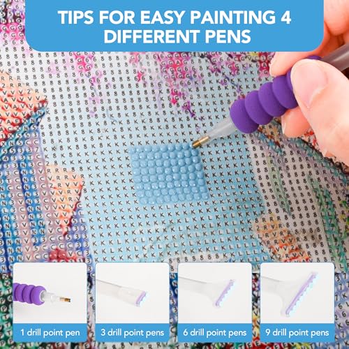 Image of MERATIA Diamond Painting Storage Case Organizer, 40 Slots with Accessories | Celestial Journey hard-shell case with 10 flip-top boxes, 30 screw-top jars, foam insert, mesh pocket and tools.