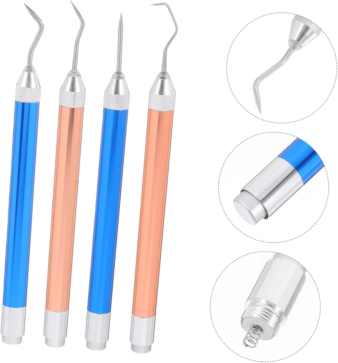 NUOBESTY 4pcs Led Weeding Pen Vinyl Removal Tools Craft Vinyl Weeding Hooks Kit for DIY Projects and Embossing
