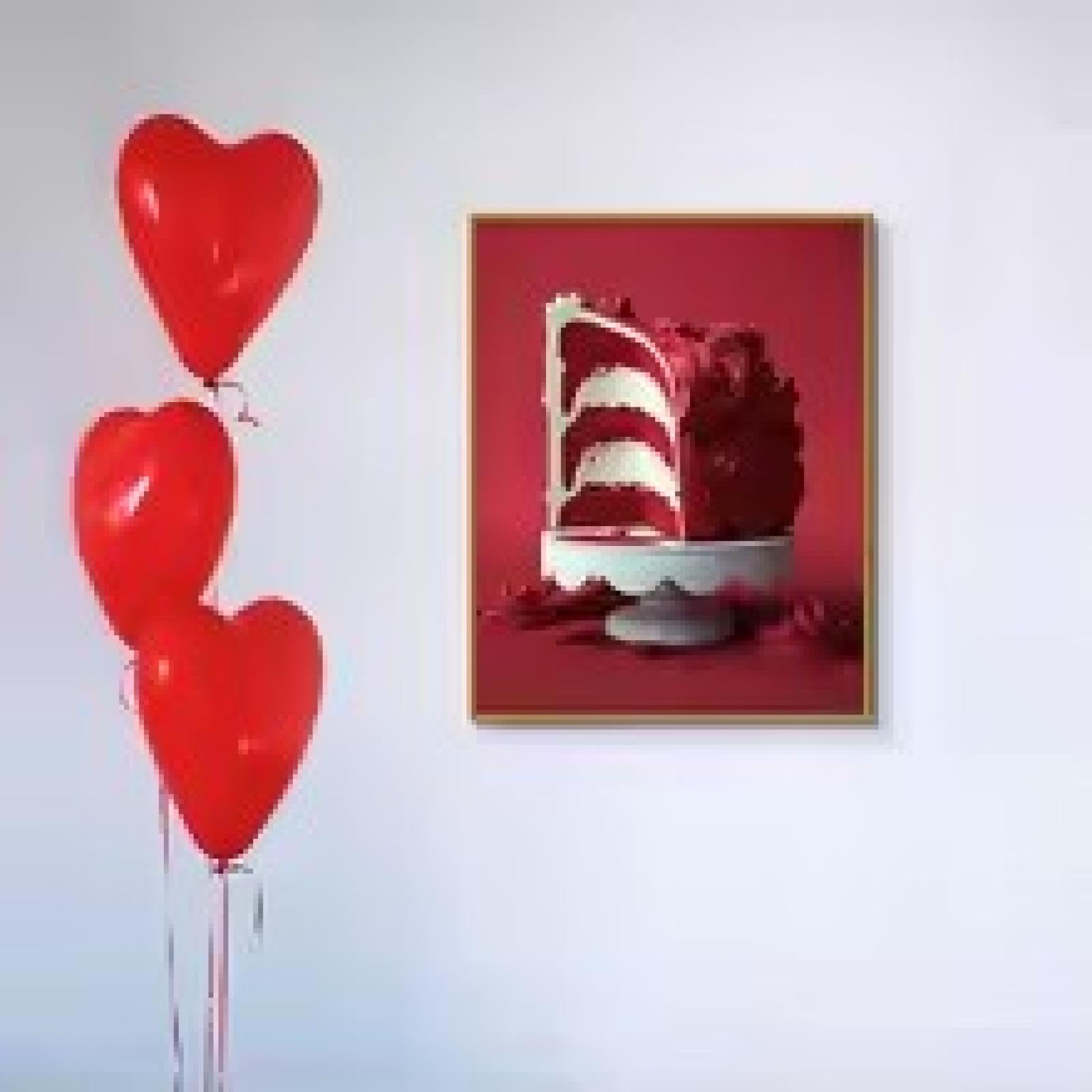 Toile gâteau velours rouge déco de cuisine et salon moderne 30x45 - 8