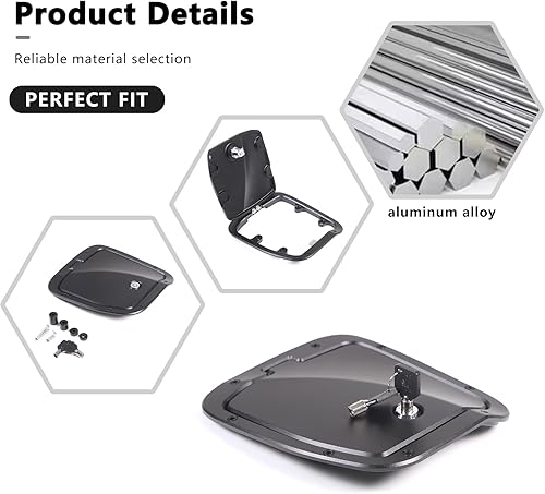 Miniatura 6 de HAPPYHORSE BSDVO9GH - Tapa de bloqueo antirrobo de repuesto para depósito de combustible automotriz ToyotTacoma 2016-2022, tapa de llenado de