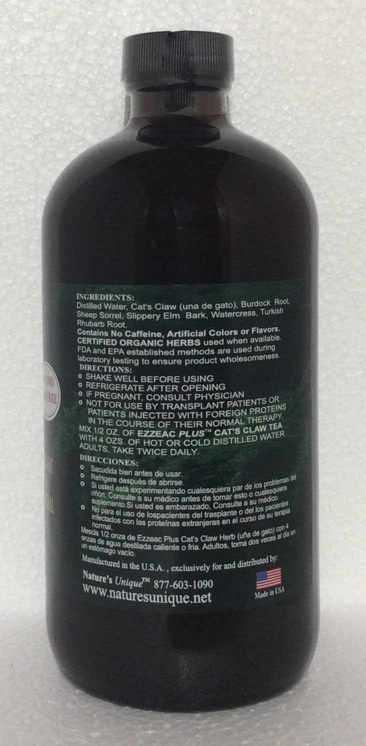 Plus Cat's Claw - Nature's Unique 16 oz. Concentrate- All Natural, Advanced Formula, Premium Herbal Tea - Dr. Brusch & R.Caisse RN