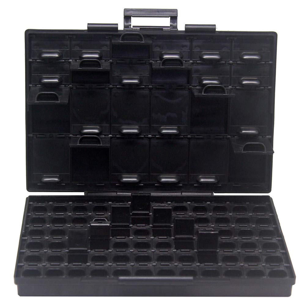 AideTek BOXALL96AS 96 Compartments Anti-static ESD Safe Empty Enclosure SMD SMT IC diode Parts Organizer Transistor