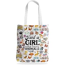 Animal Lovers Gifts for Women Cute Animal Accessories Stuff Reusable Grocery Bags Beach Tote Canvas Tote Bag for Women Shopping Christmas Birthday Funny Friendship Gifts for Friend Sister Girls