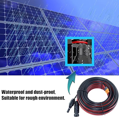 iHaospace Adaptador Xt60I para Cabo Conector Solar 12Awg 50 Pés, Xt60I para Cabo de Extensão de Pain