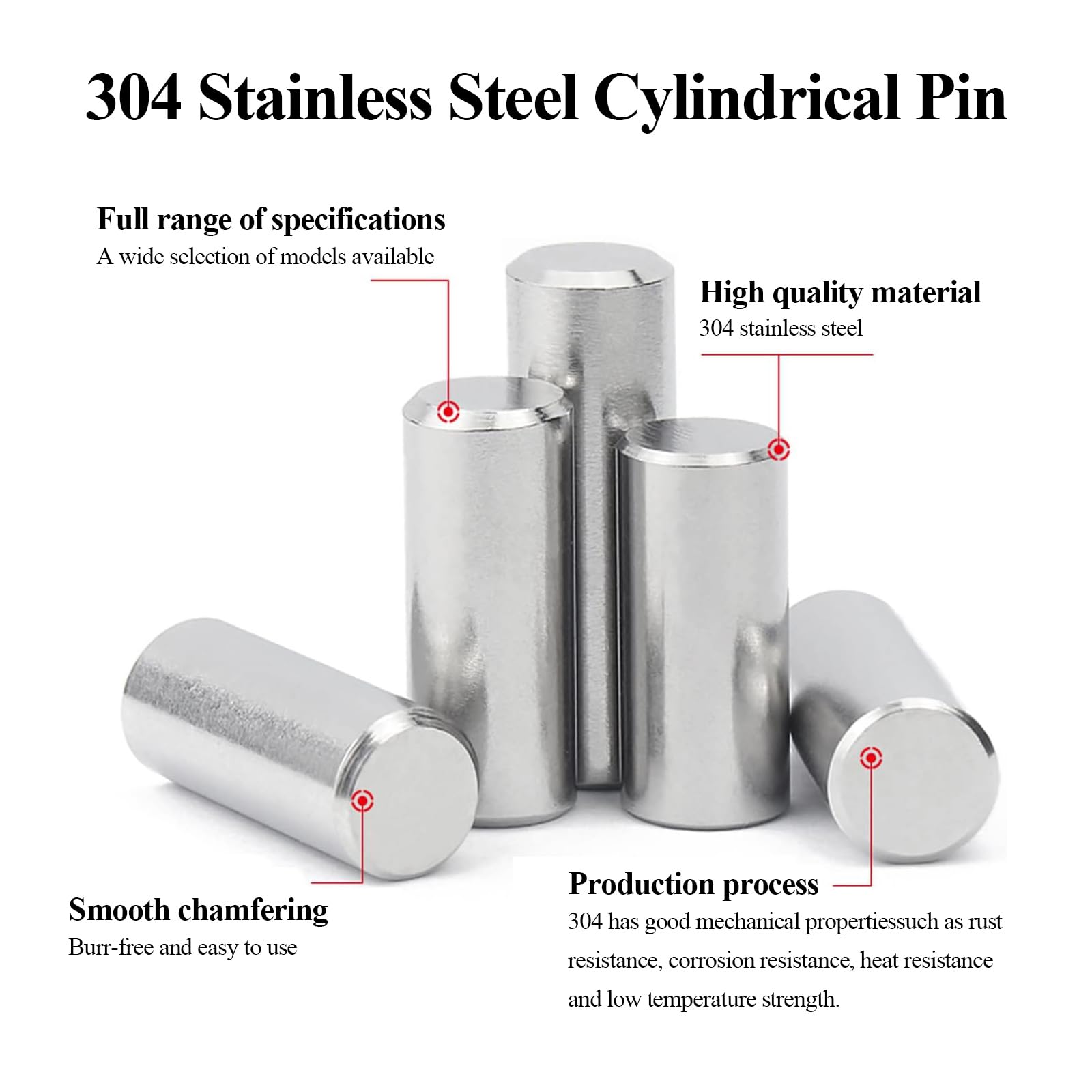 Kołek ustalający ze stali nierdzewnej 6 mm(Length 15mm)