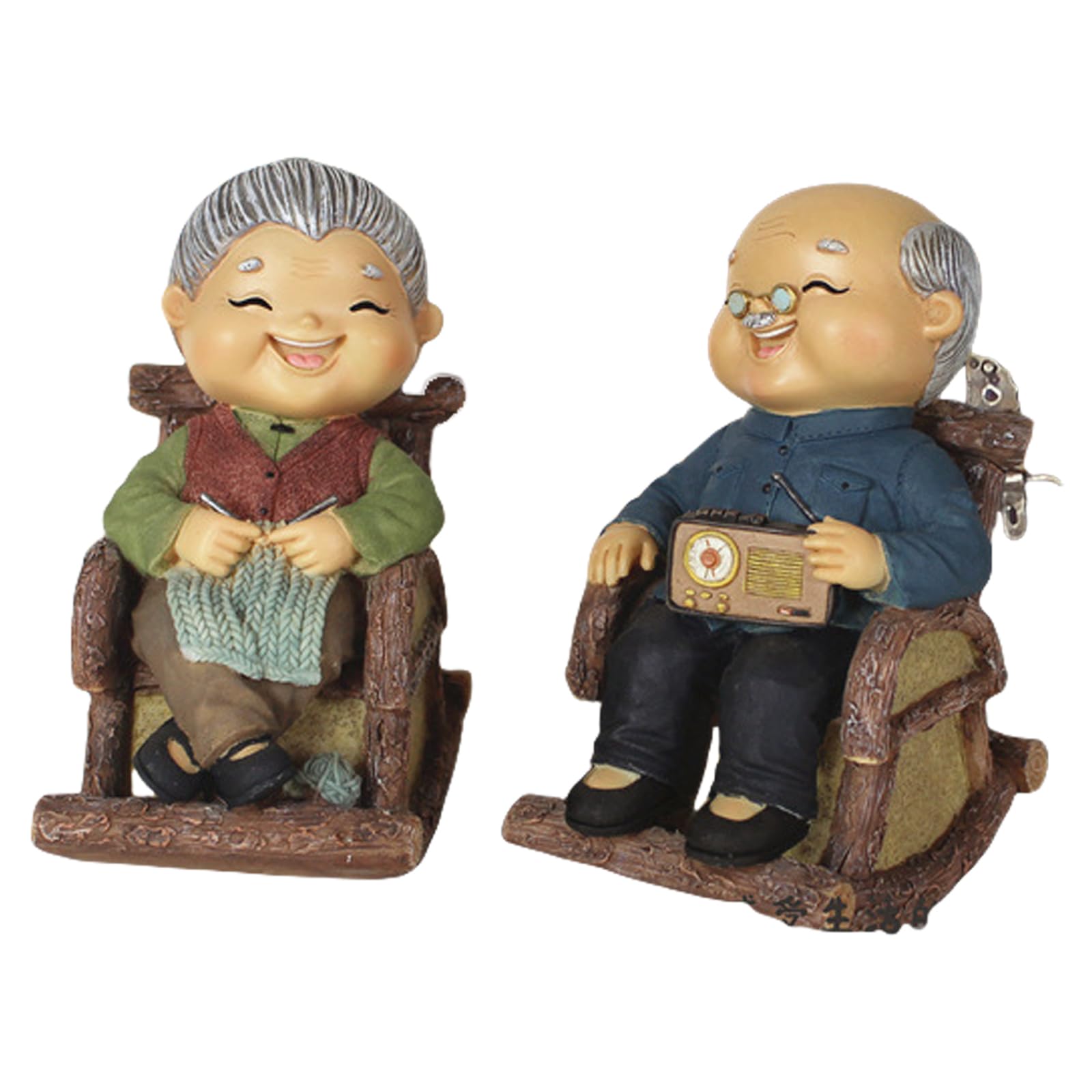 oringnat Romantics Resins Loving Elderly Couple Figurine Statue Ornament for Home Decors and Wedding Valentines
