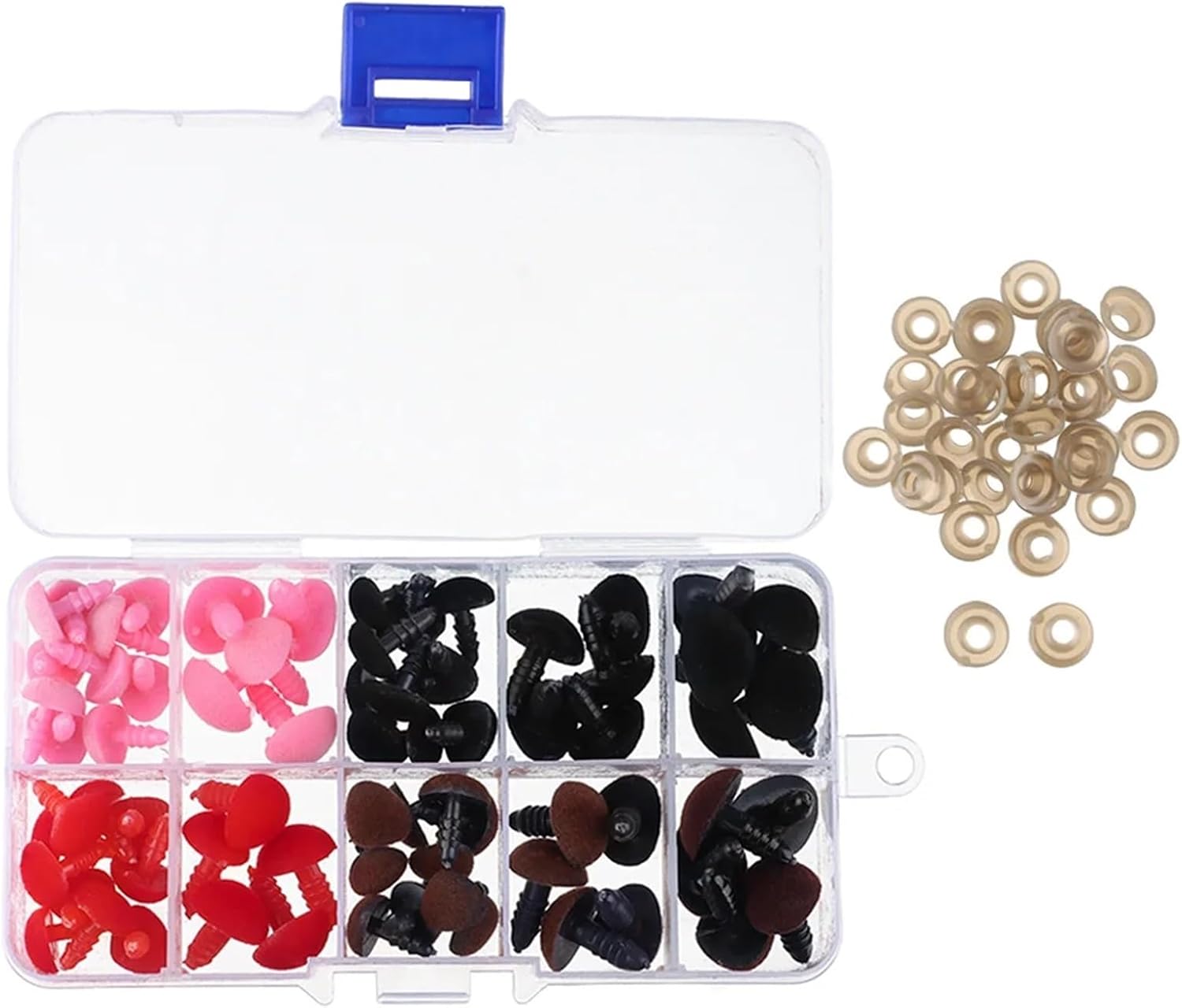 Flocking Safety Toy Noses 70pcs 3 Boxes for Amigurumi Bear Stuffed Doll Making