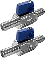 Vista 3 de Beduan Válvula de bola de manguera de 1/2" con rosca interior 304 de acero inoxidable Mini válvula de cierre para agua, gas, combustible, riego por