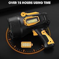 Vista 4 de Rechargeable Spotlight, 99,000 Lumens Super Bright Spotlight Flashlight Outdoor Handheld with Cob Light, Heavy Duty Led Spot Light for Boating